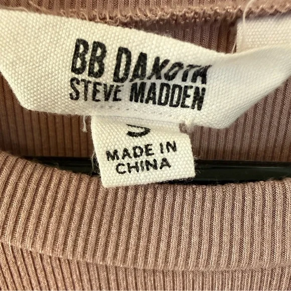 BB Dakota Steve Madden Mauve Ruched Bodycon Dress S Adjustable Side Tie - Picture 3 of 4